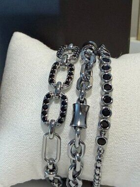 Bomb Party Luxe Layers Bracelet "Timeless Details" Black Onyx Hematite RBP8082
